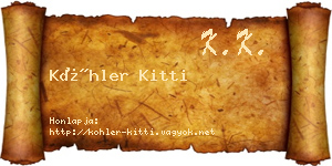 Köhler Kitti névjegykártya