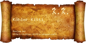 Köhler Kitti névjegykártya